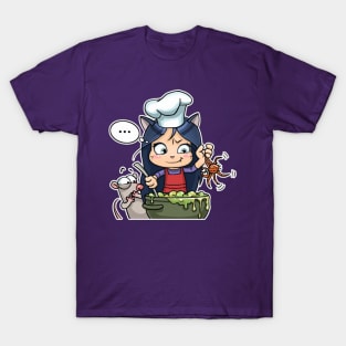 Kitty The Witch Food Chef T-Shirt